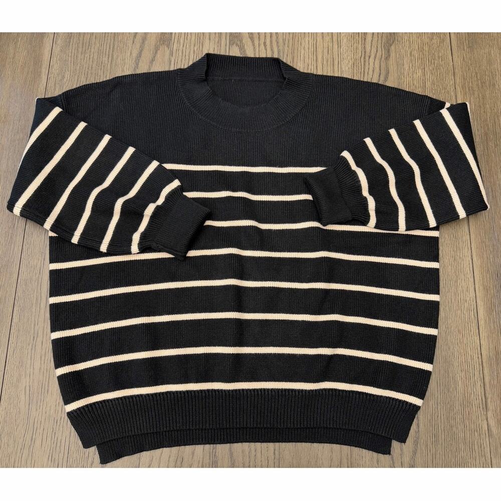 Grace & Lace Striped Knit Sweater XL Crew Neck